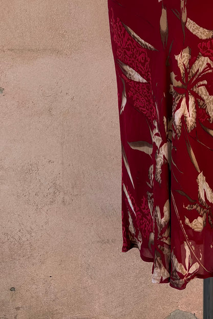 The Deep Red Viscose Skirt