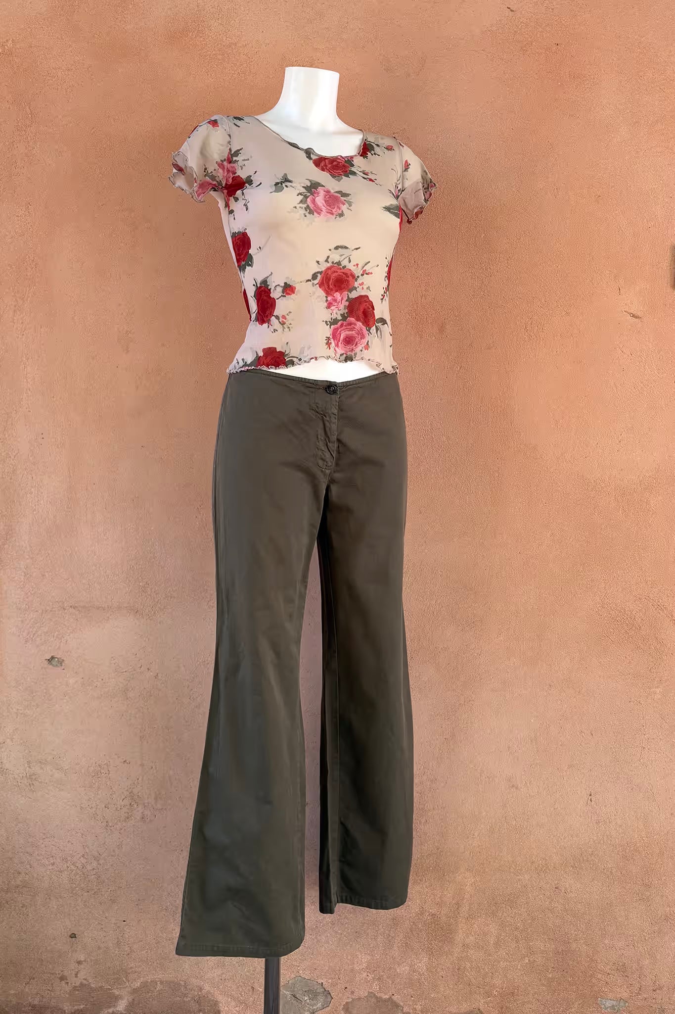 The Benetton Olive Cotton Trousers