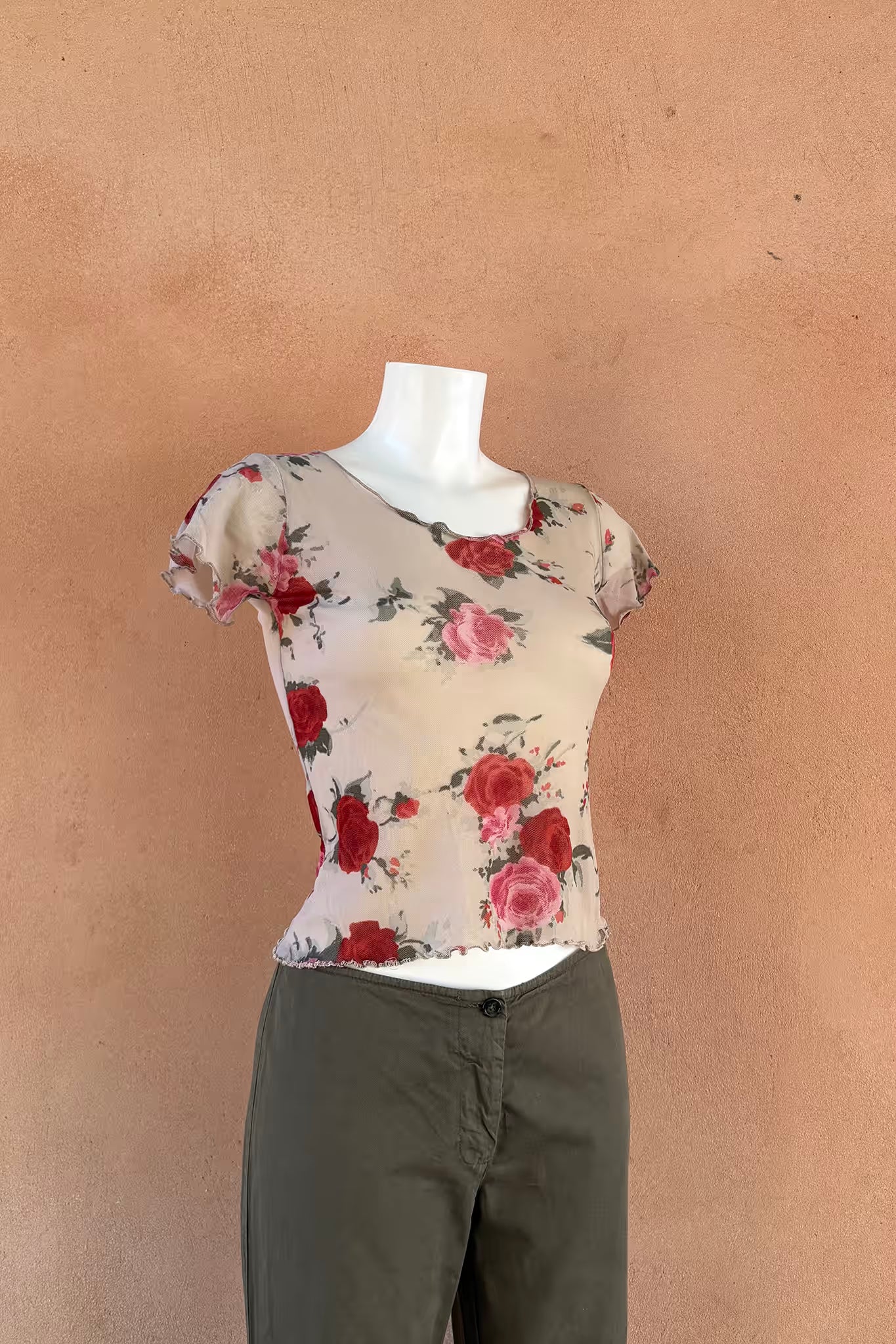 The Stone Floral Mesh Top