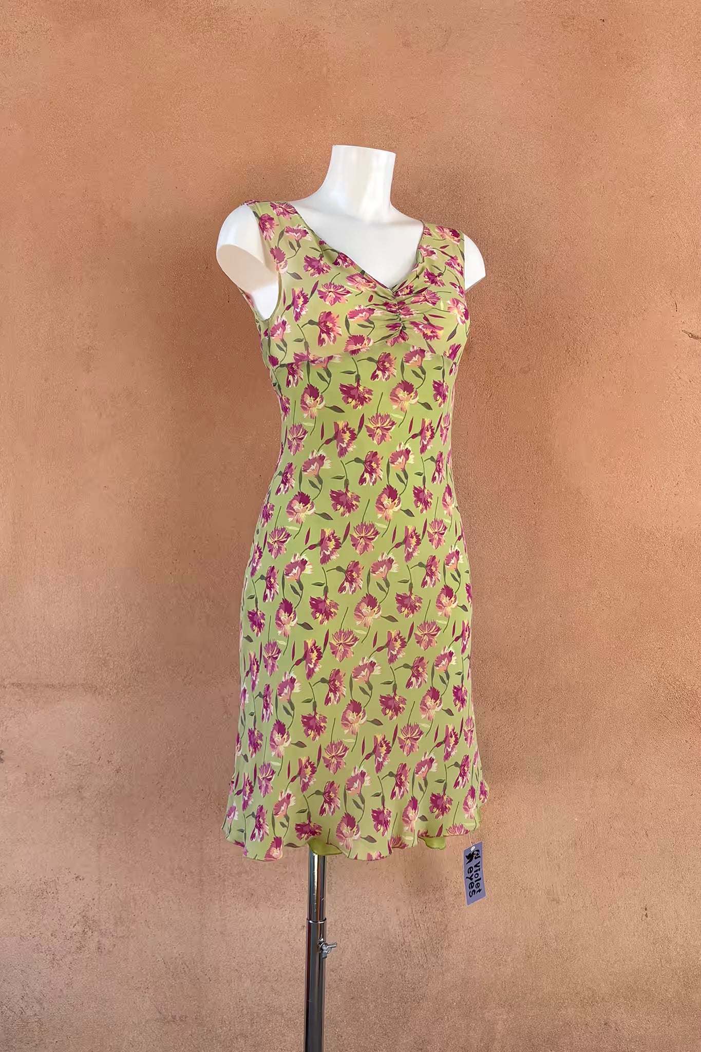 The Green Garden Mini Slip Dress