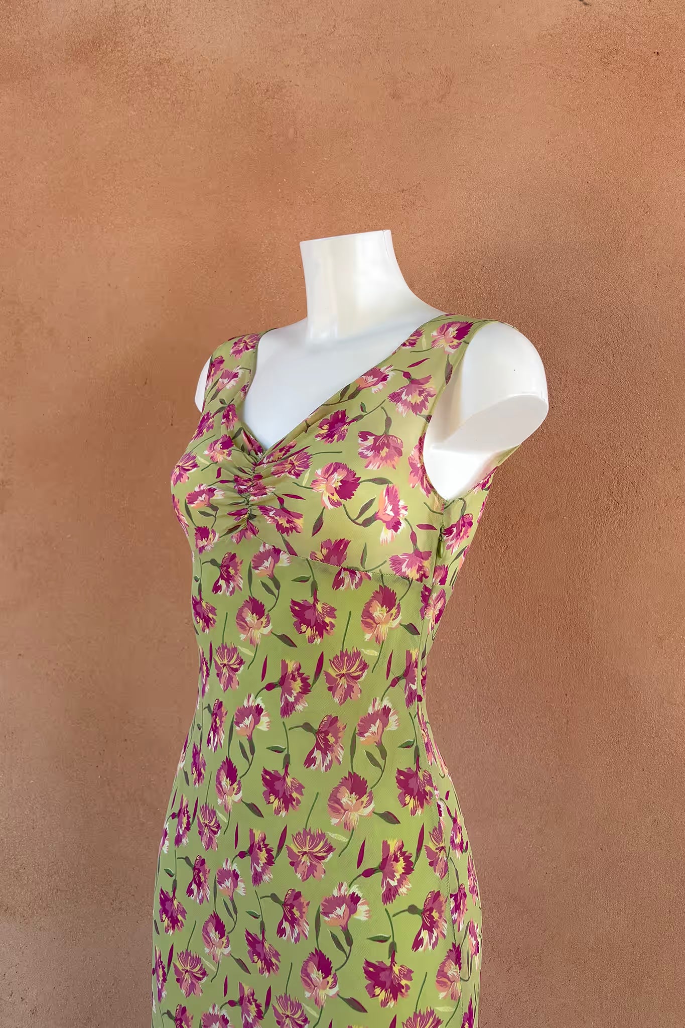 The Green Garden Mini Slip Dress
