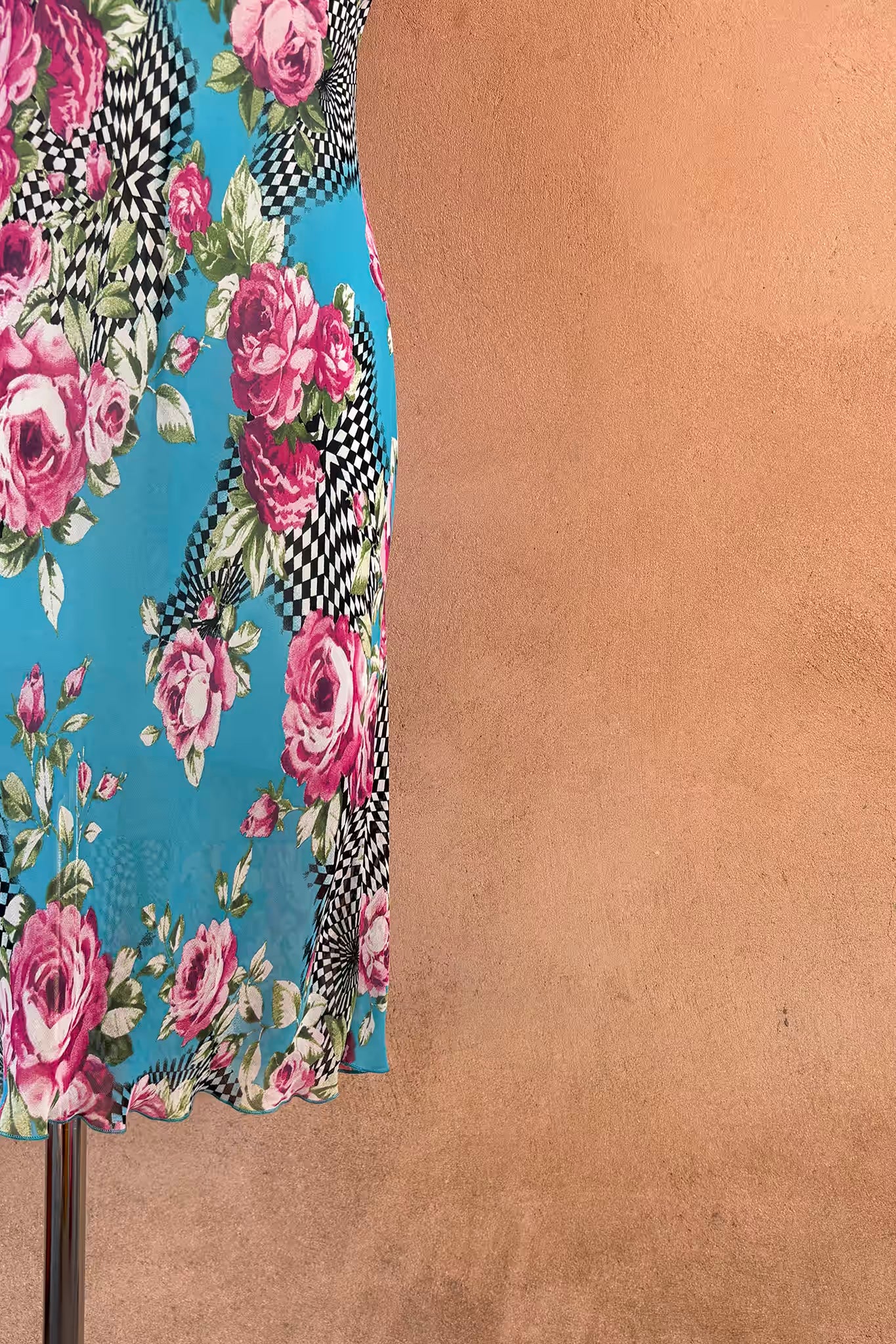 The Turquoise Rose Check Slip Dress