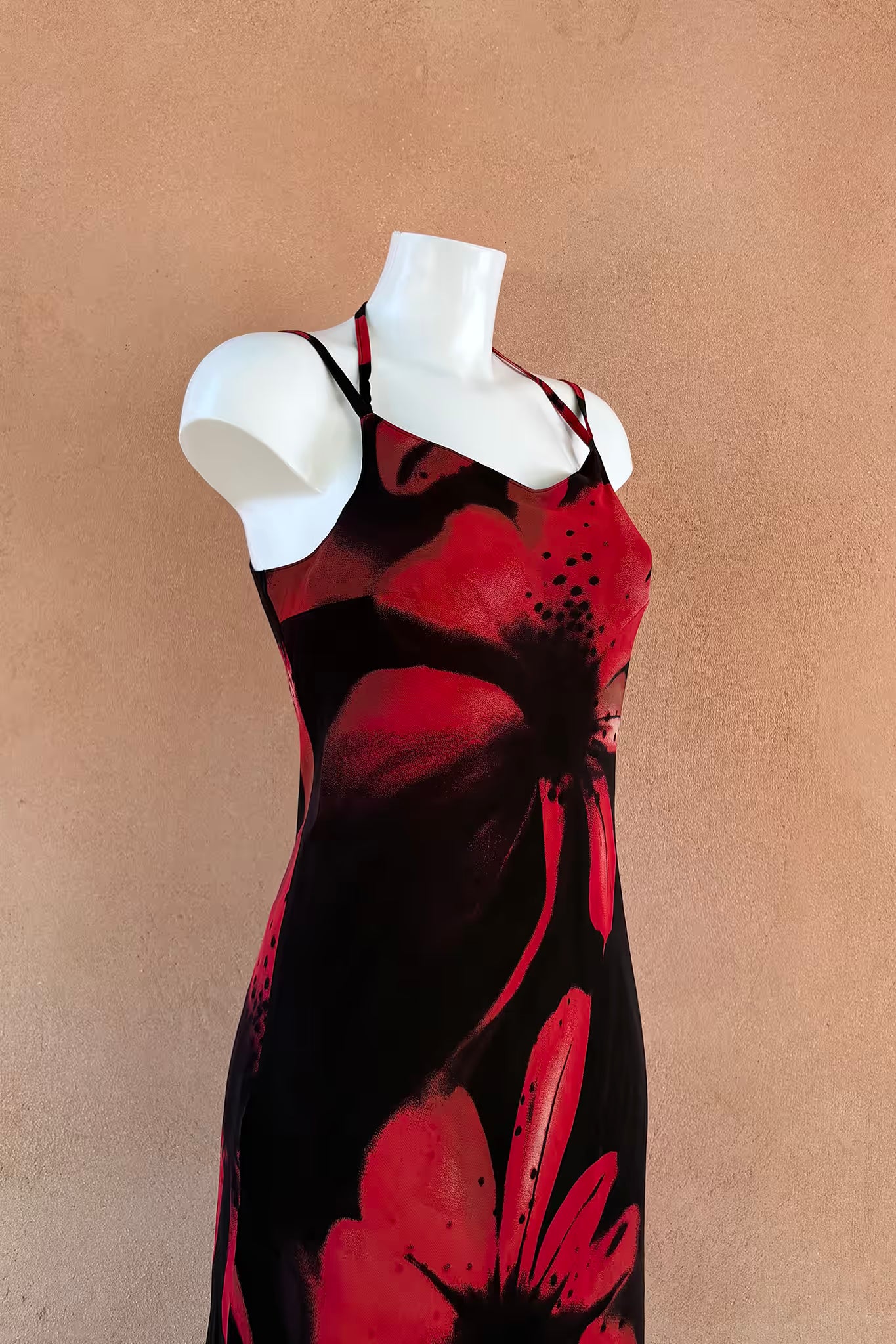 The Black & Red Asymmetrical Slip Dress