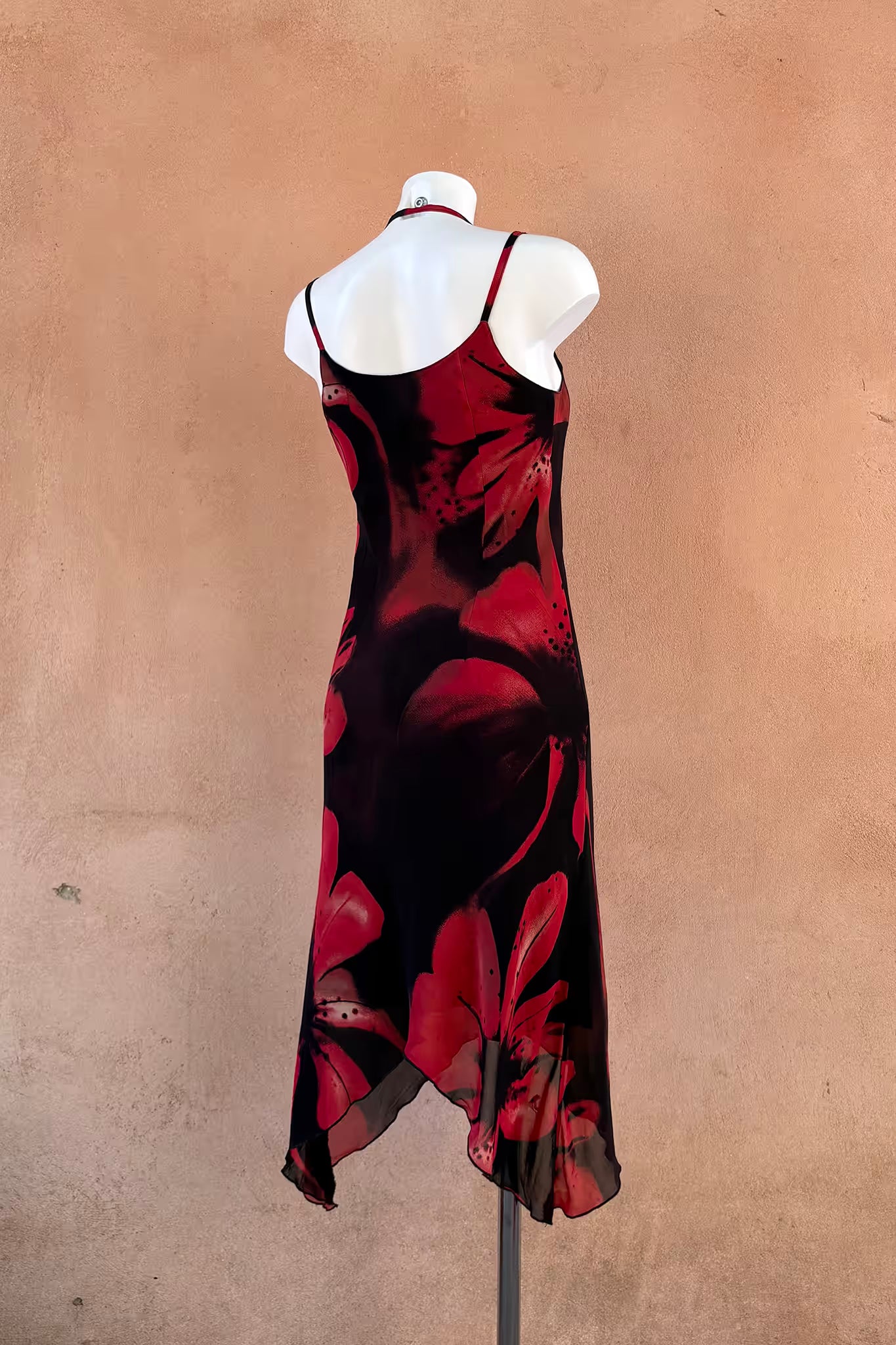 The Black & Red Asymmetrical Slip Dress