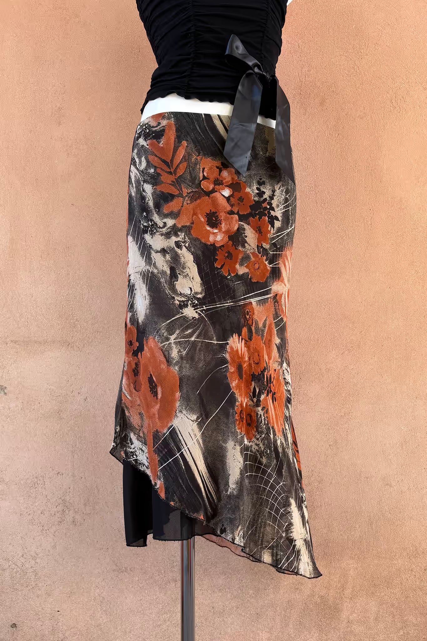 The Charcoal & Citrus Chiffon Skirt