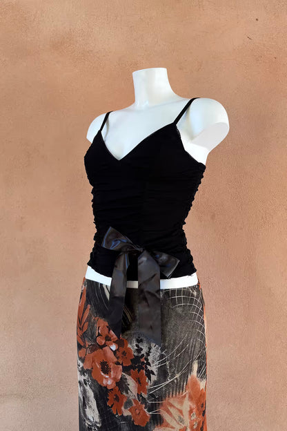 The Satin Ribbon Mesh Top