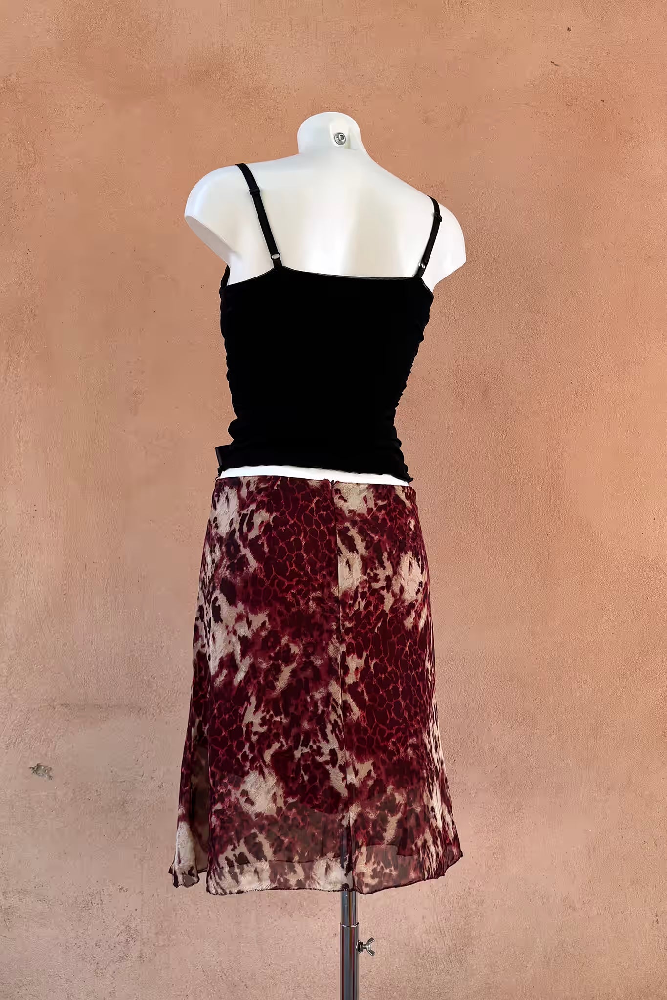 The Burgundy Leopard Mini Skirt