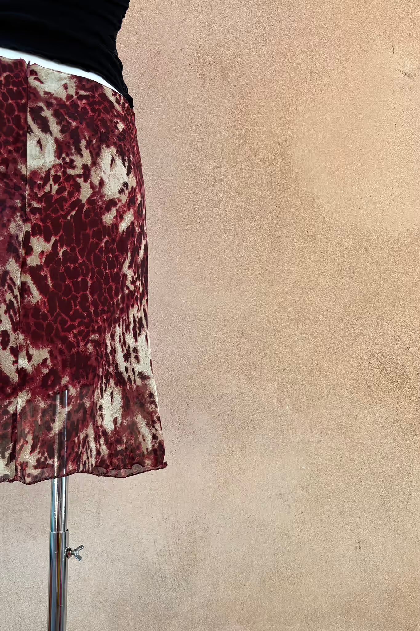 The Burgundy Leopard Mini Skirt