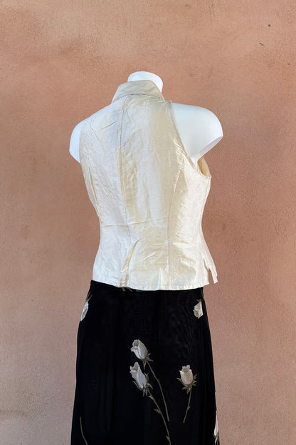 The Blunauta Ivory Thai Silk Vest Top