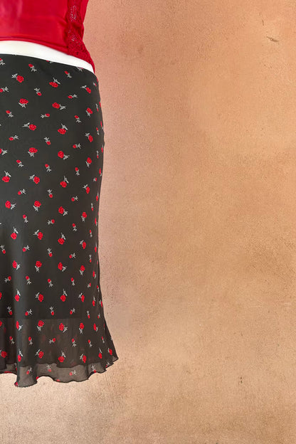 The Olive Blossom Chiffon Skirt