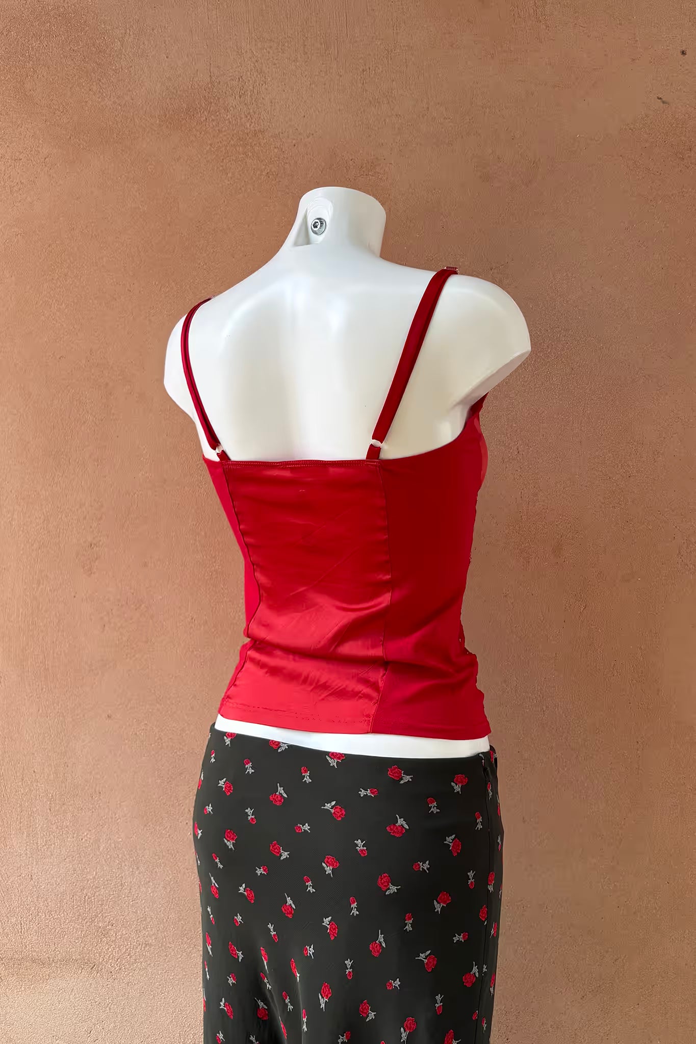 The Red Silk & Lace Cami
