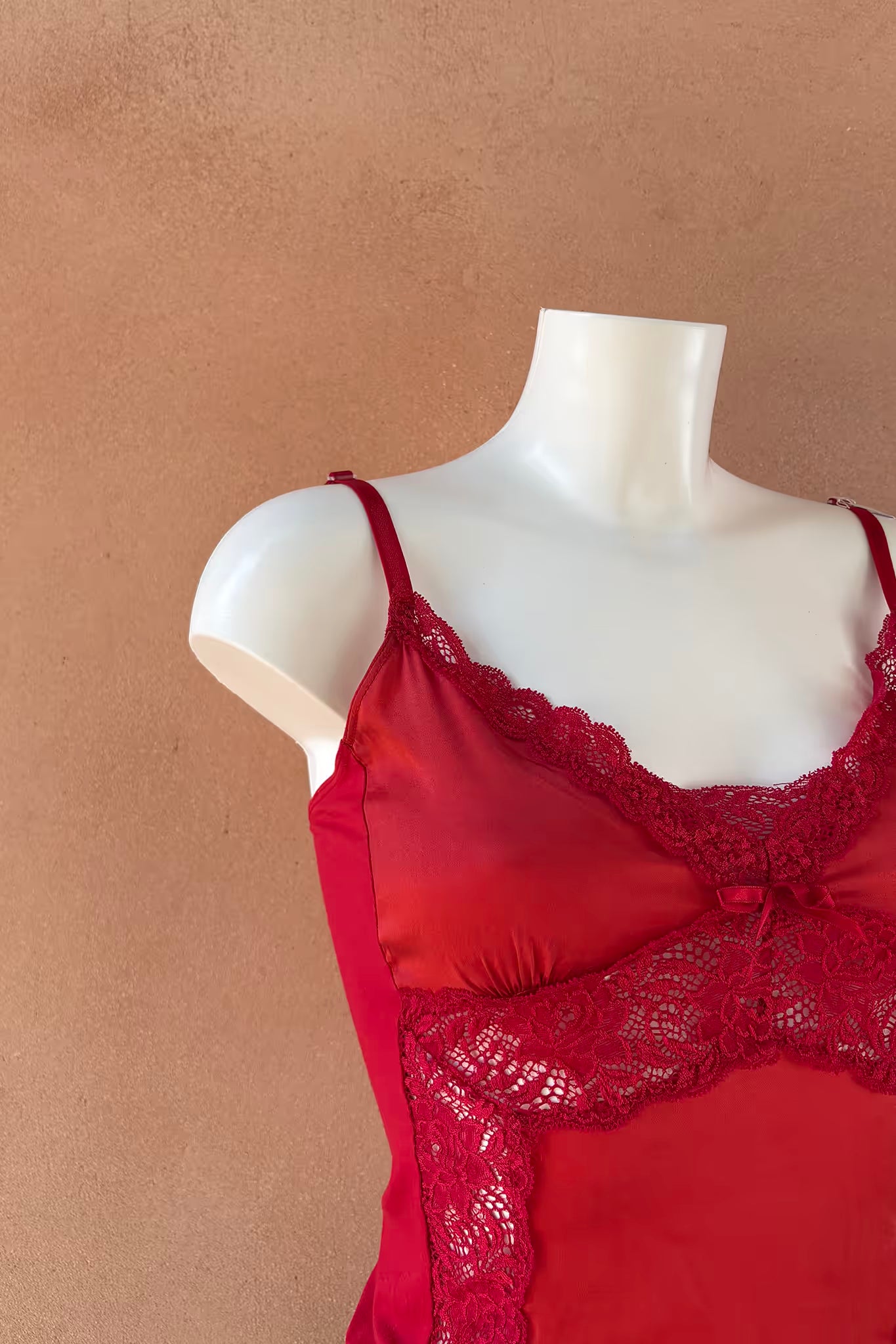The Red Silk & Lace Cami