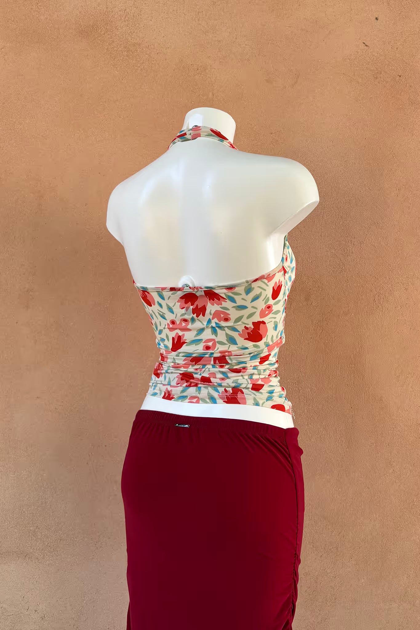 The Elastic Floral Halter Top