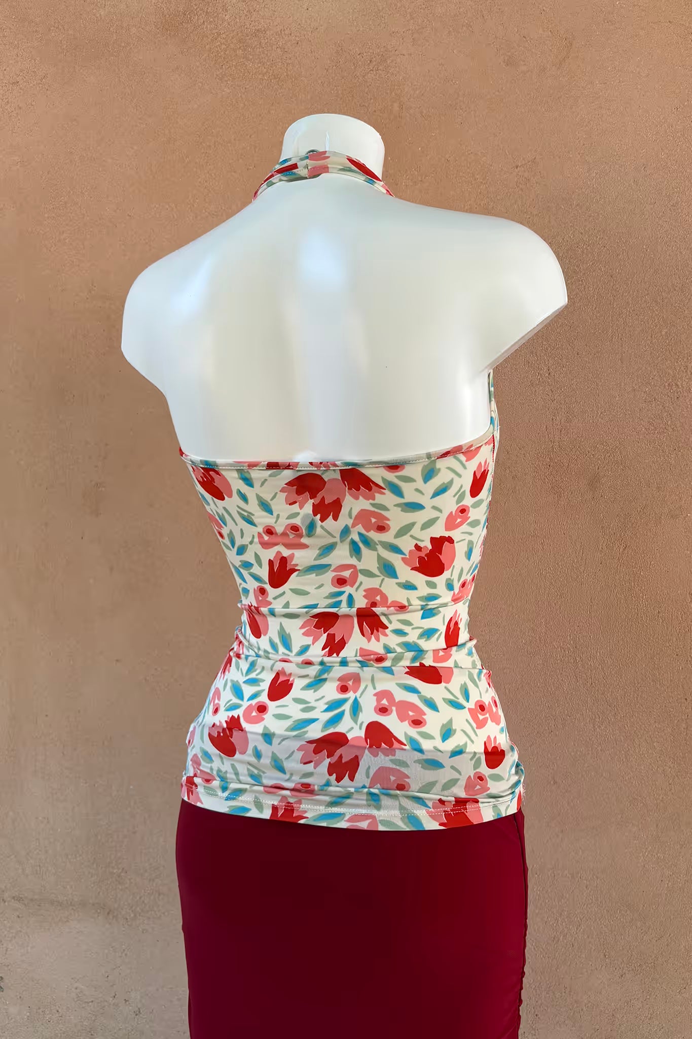 The Elastic Floral Halter Top