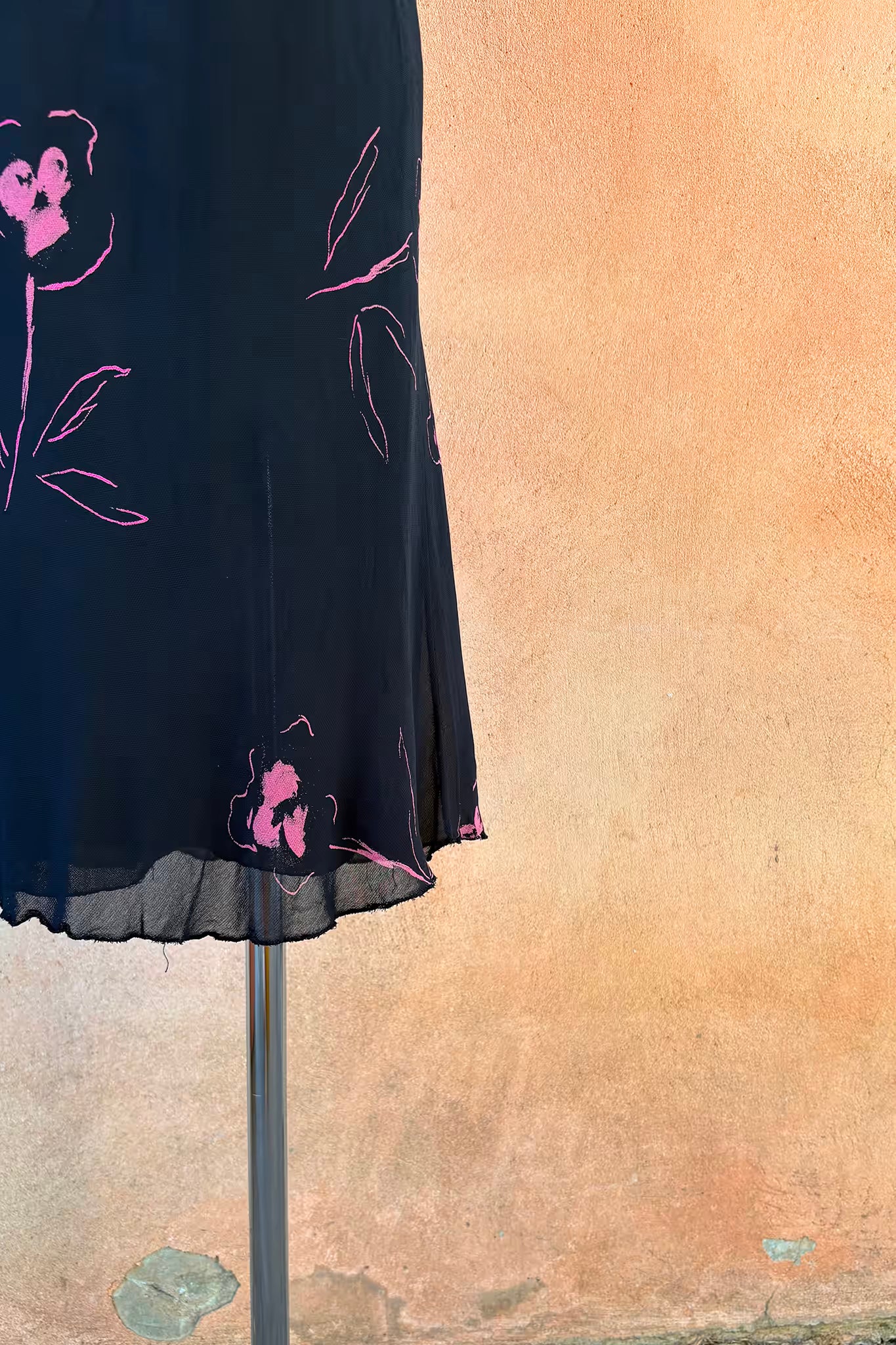 The Black Rose Chiffon Midi Skirt