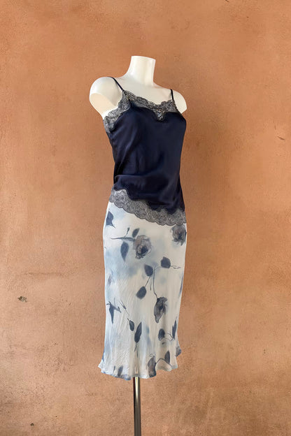 The Dreamy Blue Chiffon Midi Skirt