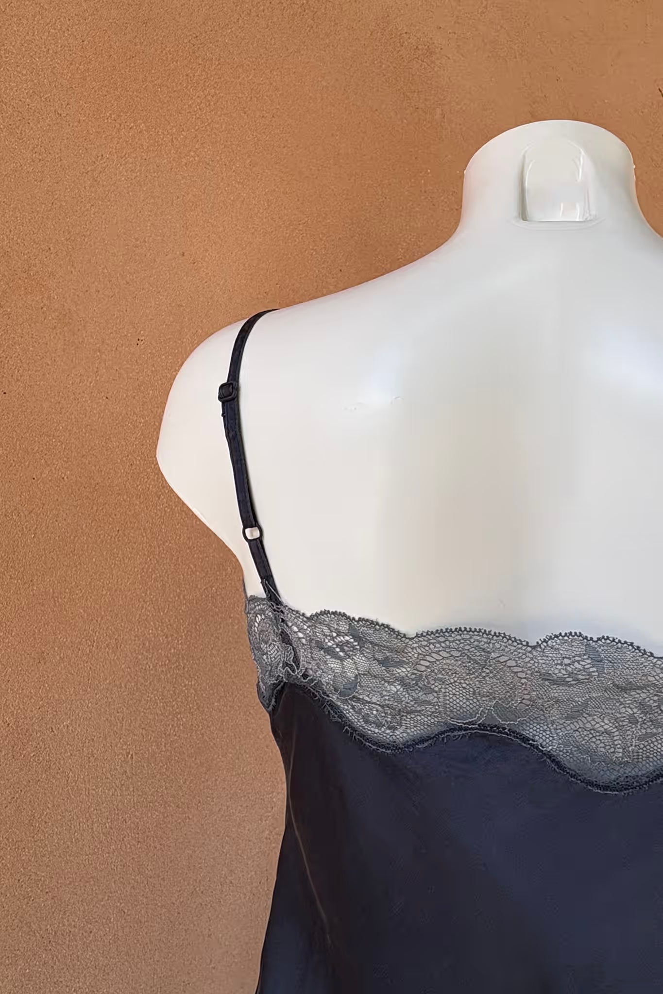 The Smoky Blue Silk Satin Tank Top