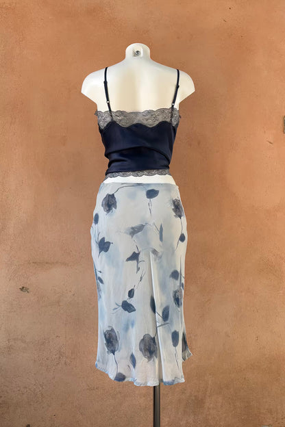 The Dreamy Blue Chiffon Midi Skirt