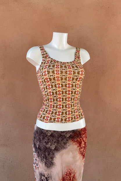 The Y2K Geometric Jersey Tank-Top