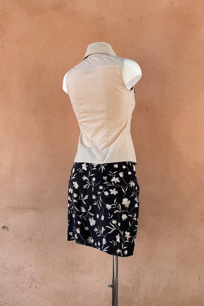 The Y2K Cream Tailored Sleeveless Shirt