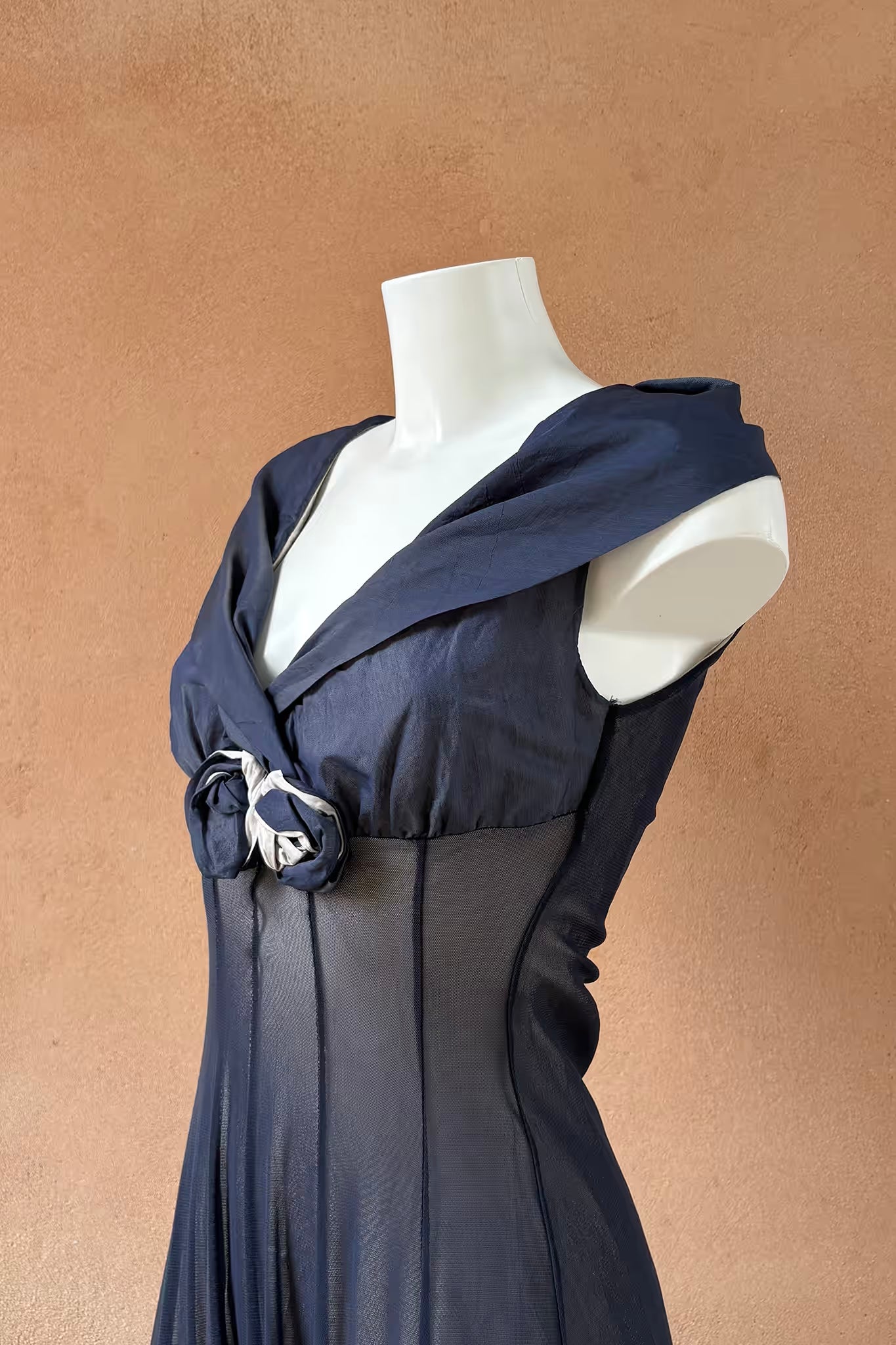 The Blue Taffeta Rose Y2K Dress