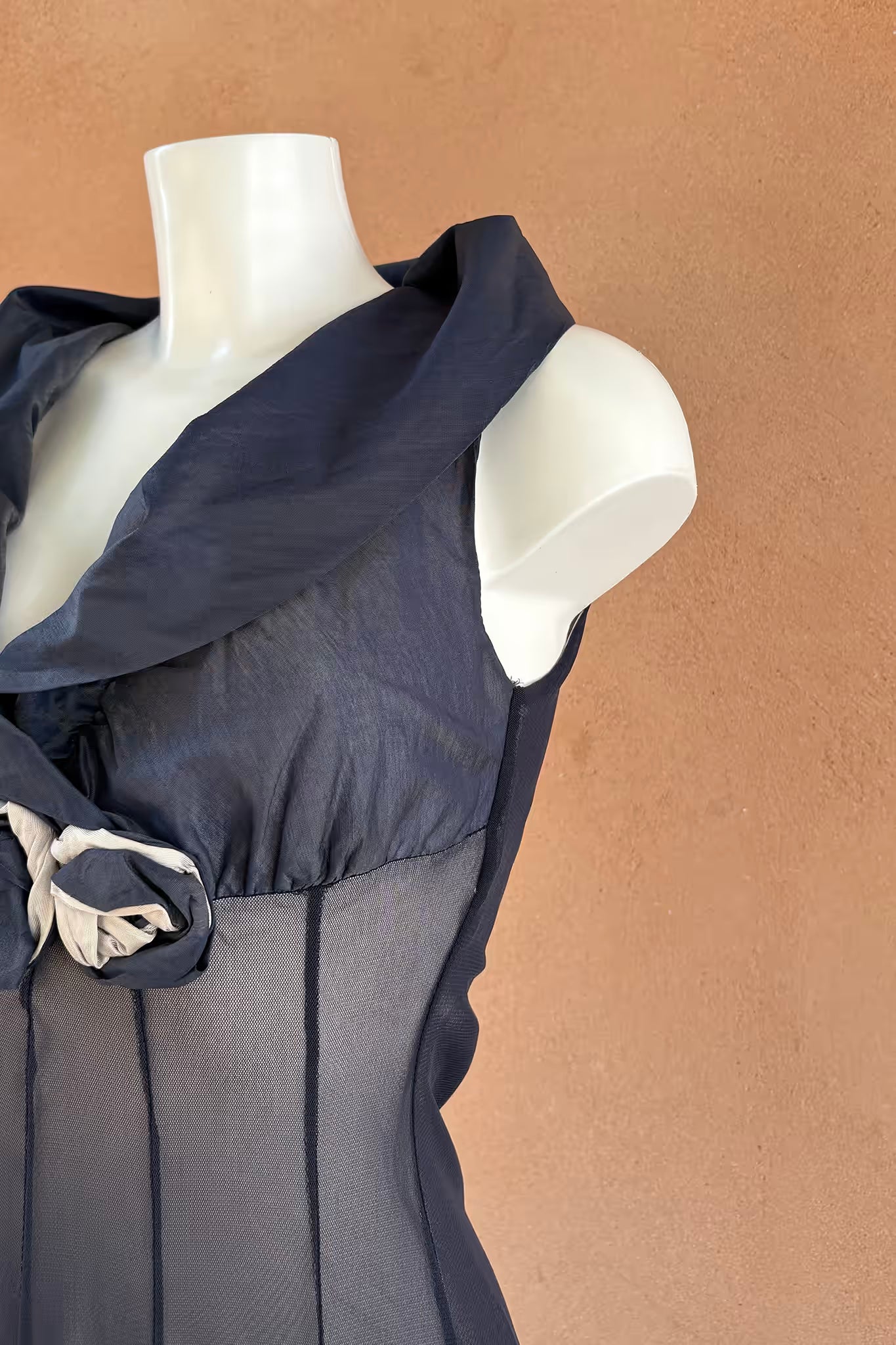 The Blue Taffeta Rose Y2K Dress