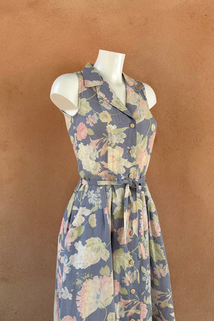The 90s Pastel Blue Floral Dress