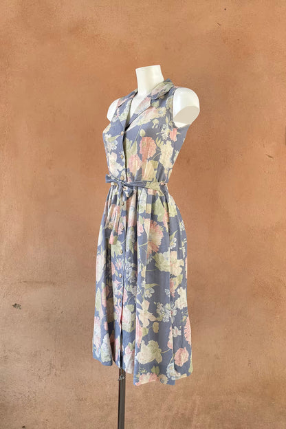 The 90s Pastel Blue Floral Dress