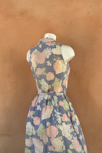 The 90s Pastel Blue Floral Dress