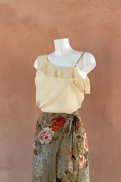 The Cream One-Shoulder Ruffle Top