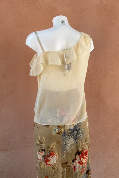 The Cream One-Shoulder Ruffle Top