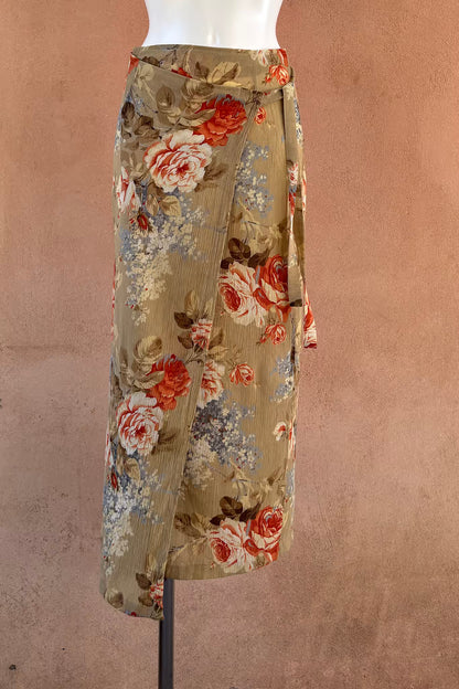 The 90s Sand & Flowers Maxi Wrap Skirt