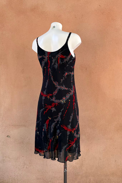 The Charcoal Floral Midi Slip Dress