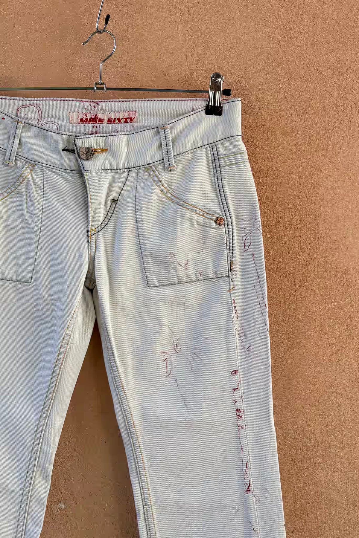The Miss Sixty White Wash Y2K Jeans