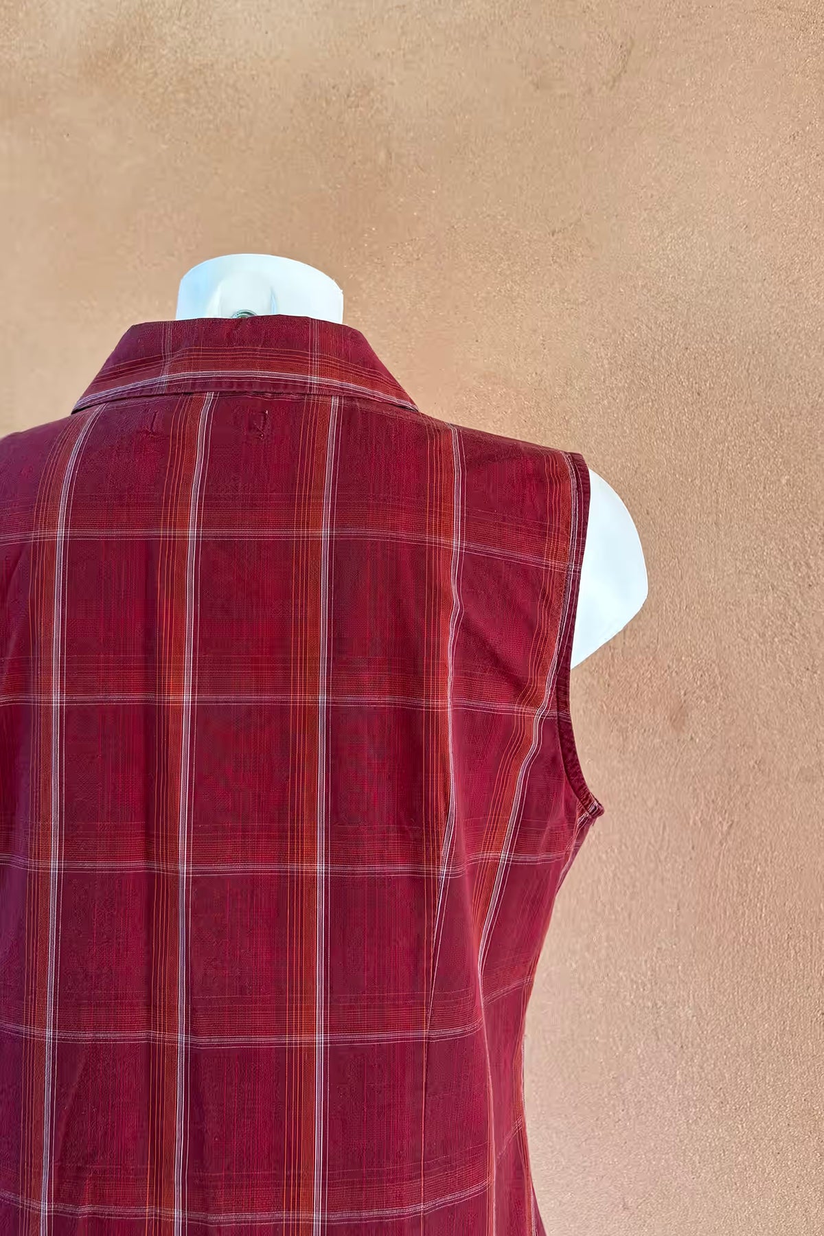 The Red Tailored Cotton Sleeveless Shirt