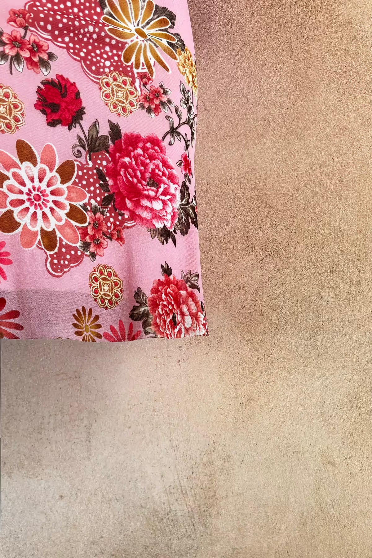 The Pink Ruched Mesh 90s Dress