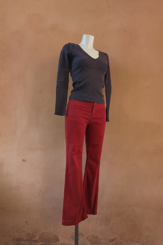 The Striped Raw-Edge Cotton Top