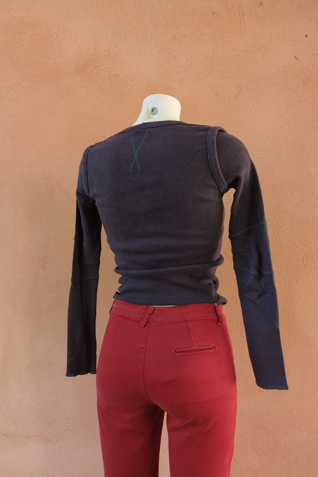 The Striped Raw-Edge Cotton Top