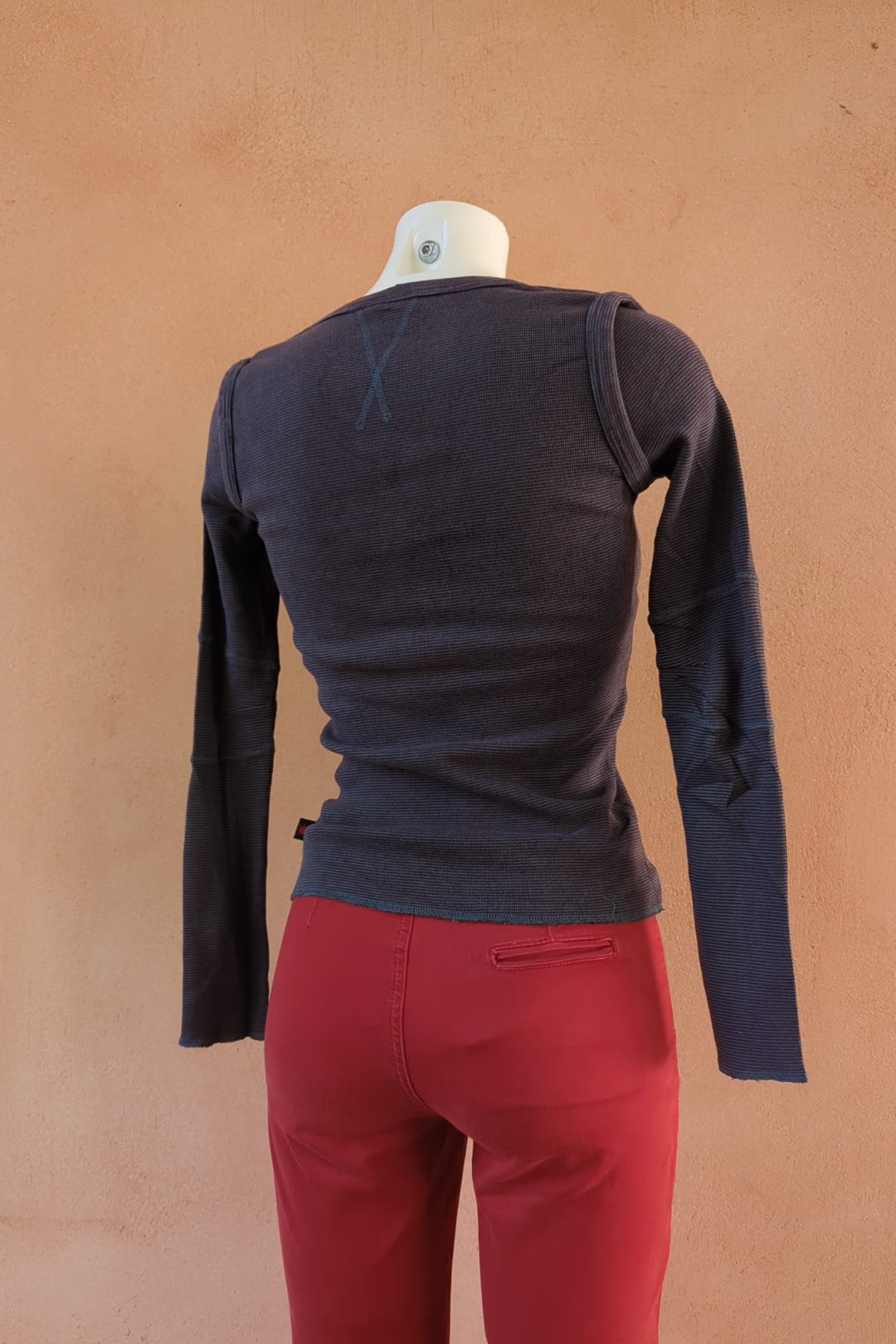 The Striped Raw-Edge Cotton Top