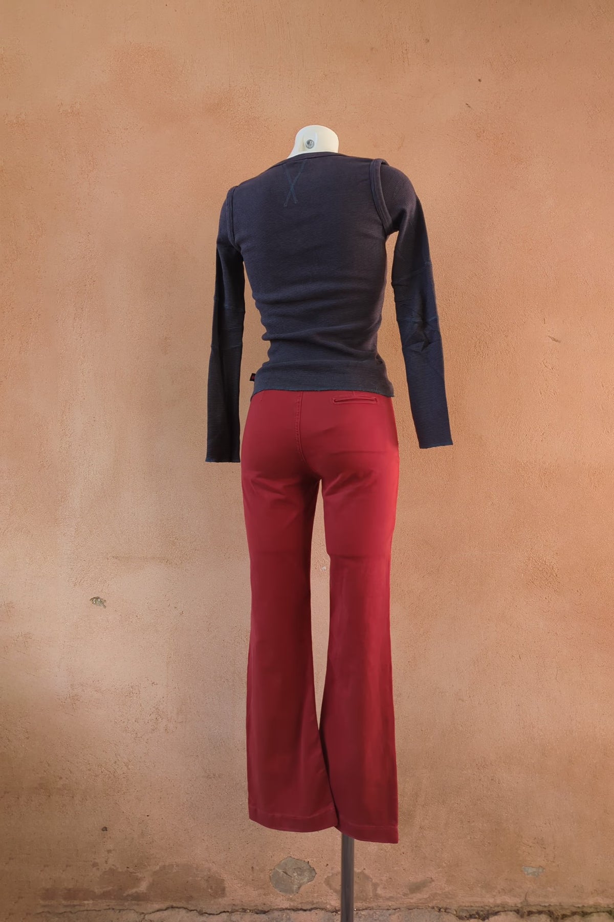 The Striped Raw-Edge Cotton Top