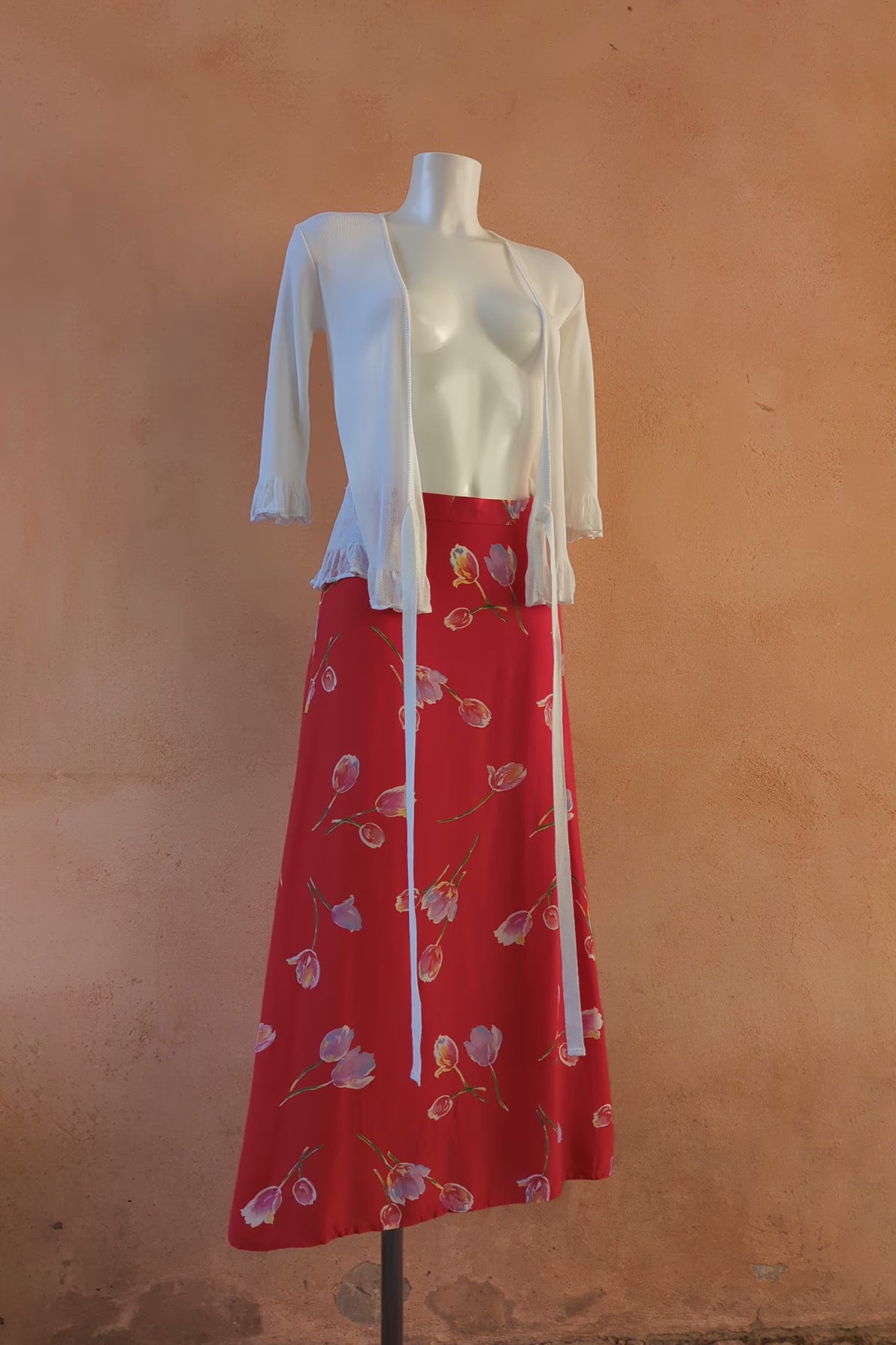The Benetton Red Tulip Maxi Skirt