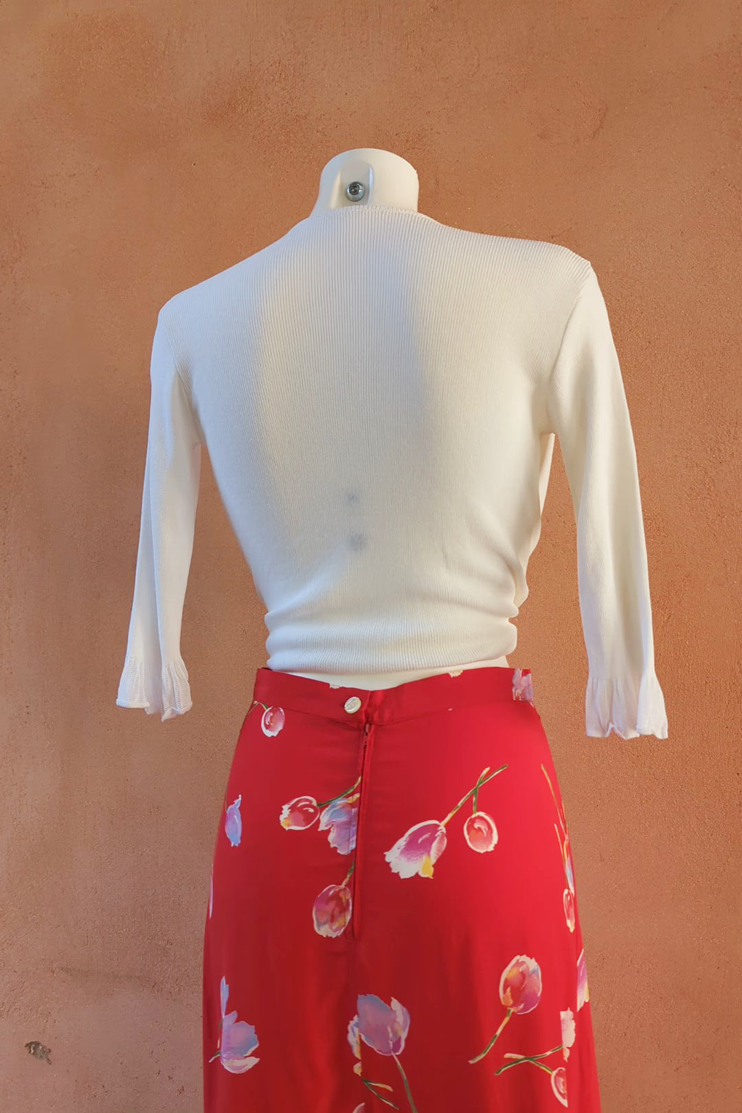 The Benetton Red Tulip Maxi Skirt