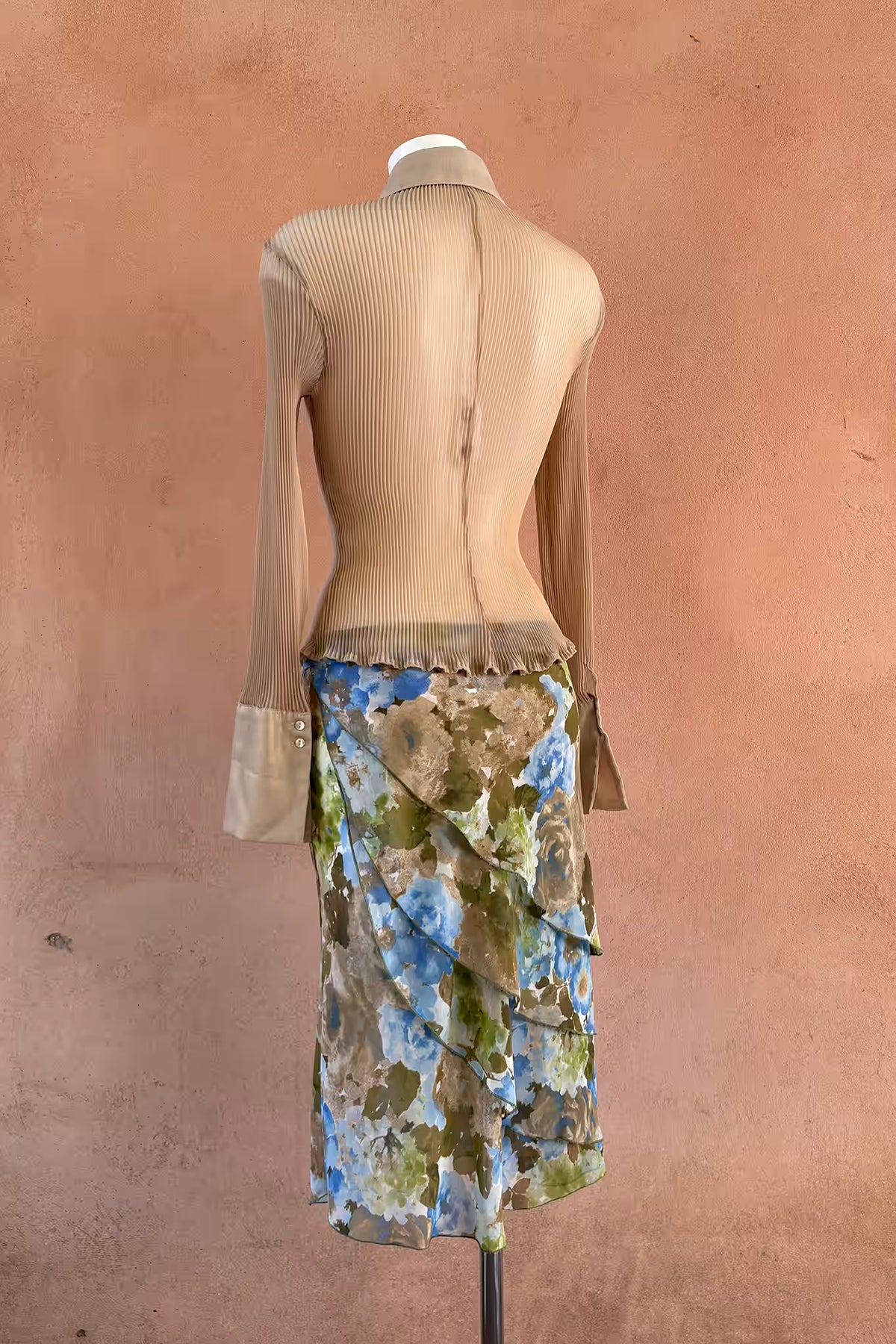 The Golden Pleated Sheer Shirt