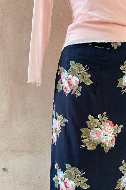 The Midnight Floral Maxi Wrap Skirt