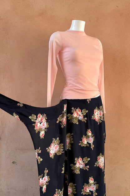 The Midnight Floral Maxi Wrap Skirt