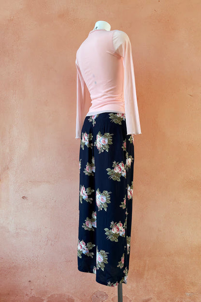 The Midnight Floral Maxi Wrap Skirt