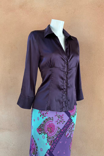 The Max & Co. Aubergine Silk Satin Shirt