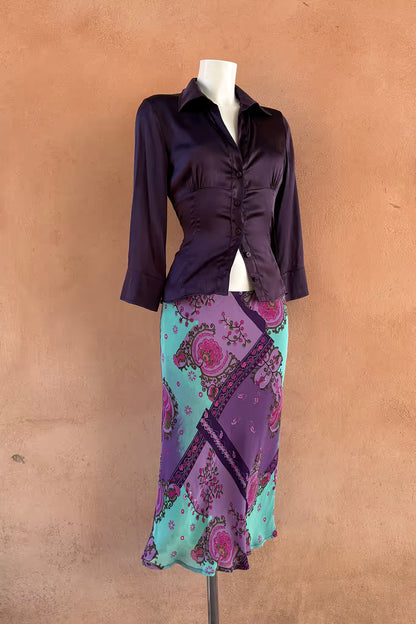 The Max & Co. Aubergine Silk Satin Shirt