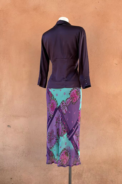 The Max & Co. Aubergine Silk Satin Shirt