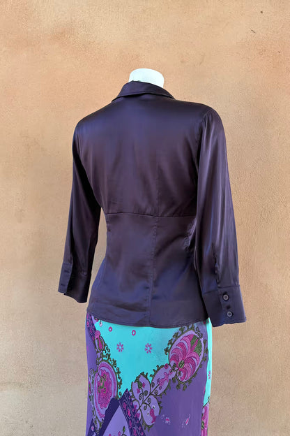 The Max & Co. Aubergine Silk Satin Shirt